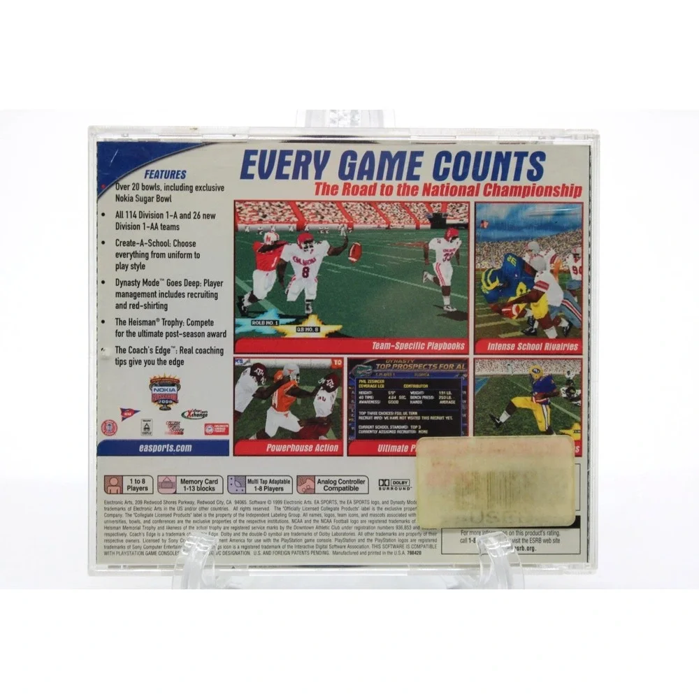 PS1 NCAA Football 2000 (PlayStation 1) CIB COMPLETE w/ Manual + Reg Card
